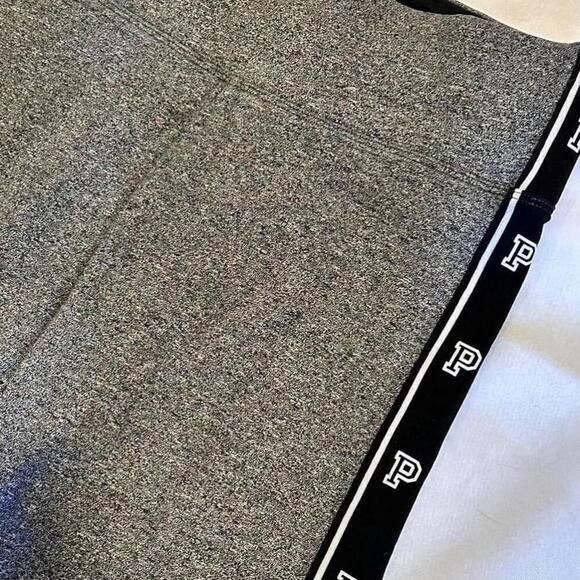 PINK Gray Yoga Leggings with Side Stripe - Picture 2 of 6